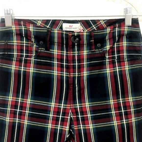 Vineyard Vines Jolly Plaid High Rise 5 Pocket Pants - Picture 3 of 6